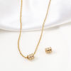 Picture of Brass & Cubic Zirconia Beads For DIY Jewelry Making 18K Real Gold Plated Transparent Clear Cylinder Micro Pave About 8mm x 7mm, Hole: Approx 3.8mm, 1 Piece