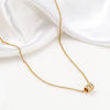 Picture of Brass & Cubic Zirconia Beads For DIY Jewelry Making 18K Real Gold Plated Transparent Clear Cylinder Micro Pave About 8mm x 7mm, Hole: Approx 3.8mm, 1 Piece