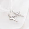 Picture of Brass Galaxy Pendants Real Platinum Plated Star Clear Cubic Zirconia 3cm x 1.8cm, 2 PCs