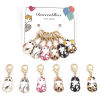Bild von Zinklegierung Stricken Stitch Markers Katze Vergoldet Emaille 4.5cm x 1.4cm, 1 Set ( 6 Stücke/Set)
