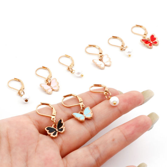 Picture of Zinc Based Alloy Knitting Stitch Markers Butterfly Animal Gold Plated Enamel 29x13mm 29x10mm, 1 Set ( 9 PCs/Set)