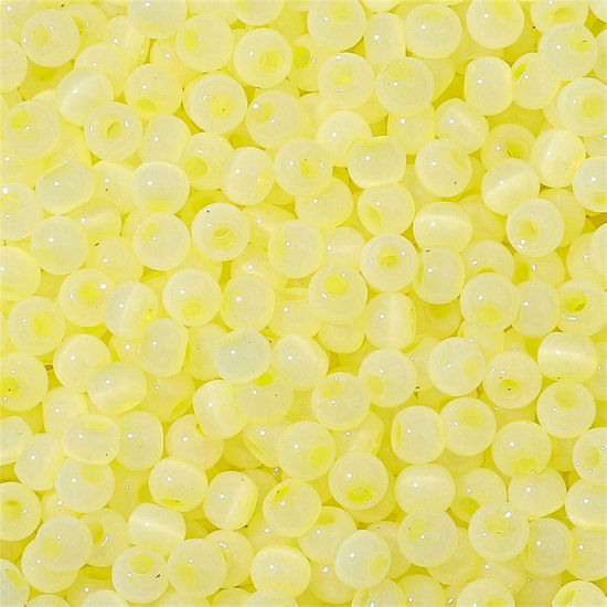 Изображение Семя Стеклянные Семя Бисеры Круглая колонна Лимон Цимофана Имитация Примерно 4мм диаметр Размер Поры 1мм, 10 Грамм
