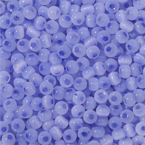 Изображение Семя Стеклянные Семя Бисеры Круглая колонна Темно-синий Цимофана Имитация Примерно 4мм диаметр Размер Поры 1мм, 10 Грамм