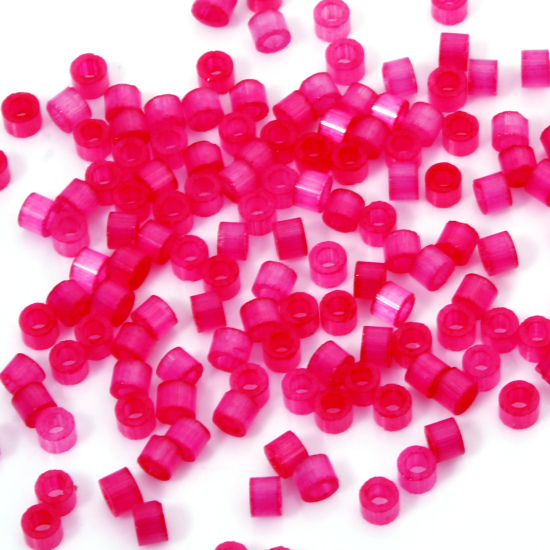 Picture of Glass Delica Seed Beads Round Bugle Red Cat's Eye Imitation About 2.5mm Dia., Hole: Approx 1mm, 10 Grams