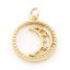 Picture of Natural Shell & Brass Galaxy Charms 18K Real Gold Plated Half Moon 21mm x 16mm, 1 Piece