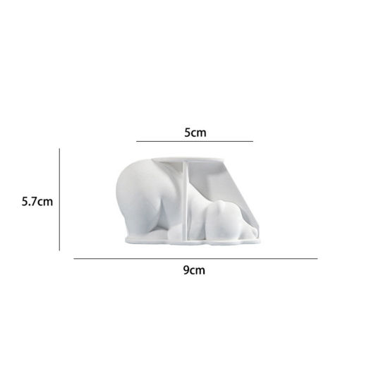 Picture of Silicone Resin Mold For Candle Soap DIY Making Bear Animal White 9cm x 5.7cm, 1 Piece