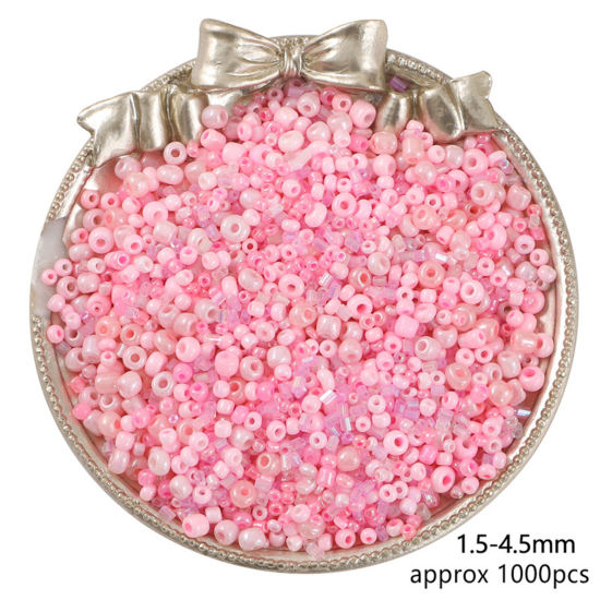 Picture of Glass Seed Beads Round Rocailles Pink Opaque 30 Grams