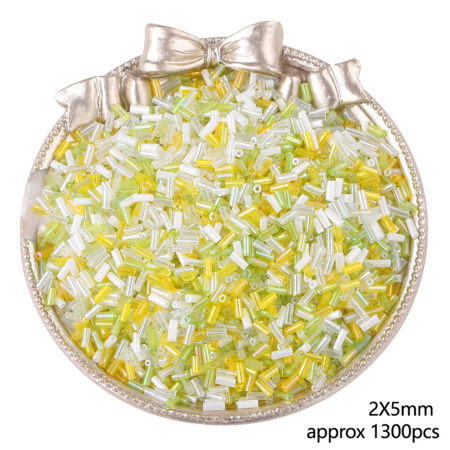 Picture of Glass Seed Beads Tube Multicolor About 5mm x 2mm