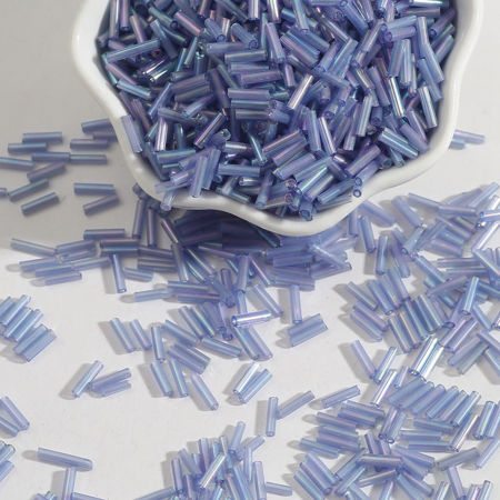 Picture of Glass Seed Beads Tube Multicolor About 7mm x 2mm