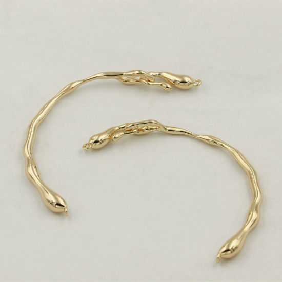 Picture of Brass Stylish Semi-finished Bracelets For DIY Handmade Jewelry Making Branch 18K Real Gold Plated 6cm(2 3/8") long, 1 Piece