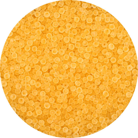 Picture of Glass Seed Beads Round Rocailles Golden Yellow Frosted Colorful About 4mm Dia., 20 Grams ( 200 PCs/Packet)