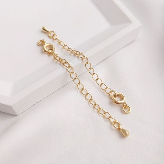 Picture of Brass Extender Chain Drop 14K Real Gold Plated 6.5cm, 2 PCs