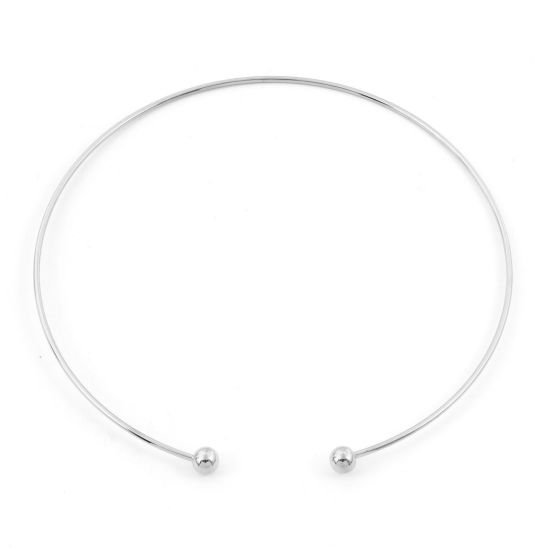 Picture of Eco-friendly 304 Stainless Steel Necklace Silver Tone Round 41.5cm(16 3/8") long, 1 Piece