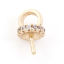 Изображение Латунь Шкентеля Перлы Разъем Бейл Pin Кубок Cap 18K настоящее золото с покрытием Круглые Бижутерия усыпанная мелким фианит Толщина иглы: 0.8мм, Прозрачный Искусственный Циркон 9мм x 5мм, 2 ШТ