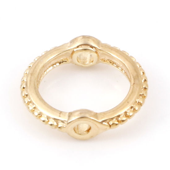 Bild von Messing Perlen Rahmen Ring Punkt 18K Echtgold plattiert (Passt 5mm Perle) 9mm x 8mm, 5 Stück