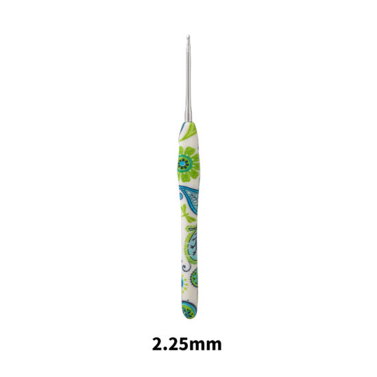 Изображение 2.25мм Алюминий(Без Кадмия)+Пластик Алюминиевые крючки для вязания Зеленый 15см длина, 1 ШТ
