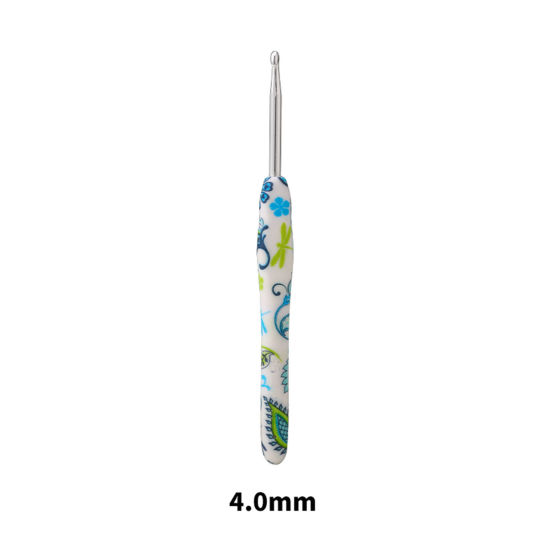 Изображение 4мм Алюминий(Без Кадмия)+Пластик Алюминиевые крючки для вязания Зеленый 15см длина, 1 ШТ