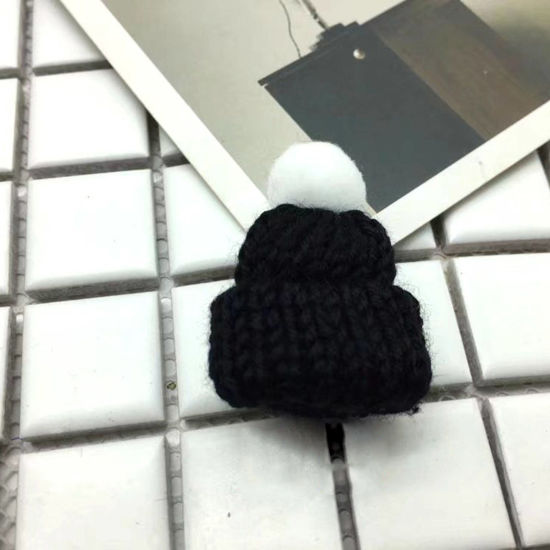 Image de Création Poupée en Coton Noir Chapeau 4.6cm x 3.1cm, 10 Pcs