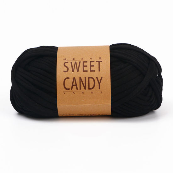Picture of Polyester Super Soft Knitting Yarn Black 1 Roll