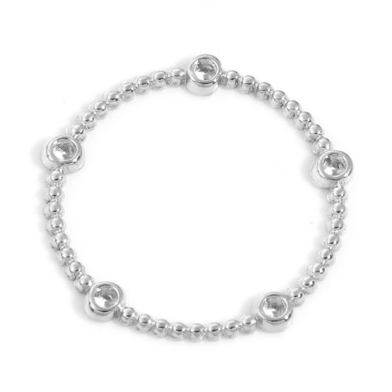 Immagine di Ecologico 304 Acciaio Inossidabile Serie Geometry Pendenti Charms Connettori Tondo Tono Argento (Può tenere ss4 Strass a Punta Posteriore) 22mm Dia., 3 Pz