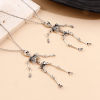 Picture of Zinc Based Alloy Halloween Pendants Antique Silver Color Skeleton Skull 7.2cm x 1.6cm, 2 PCs