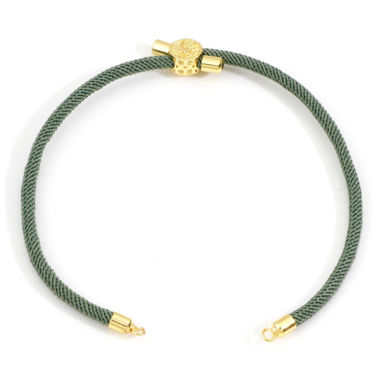 Picture of Polyester Braided Semi-finished Bracelets For DIY Handmade Jewelry Making Accessories Findings Sage Green Adjustable 20.5cm(8 1/8") long, 1 Piece
