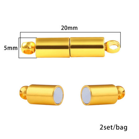 Picture of Zinc Based Alloy Magnetic Clasps Cylinder Multicolor 20mm x 5mm