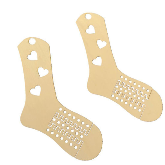 Picture of Wood Sock Blocker Heart Natural Adjustable 1 Set