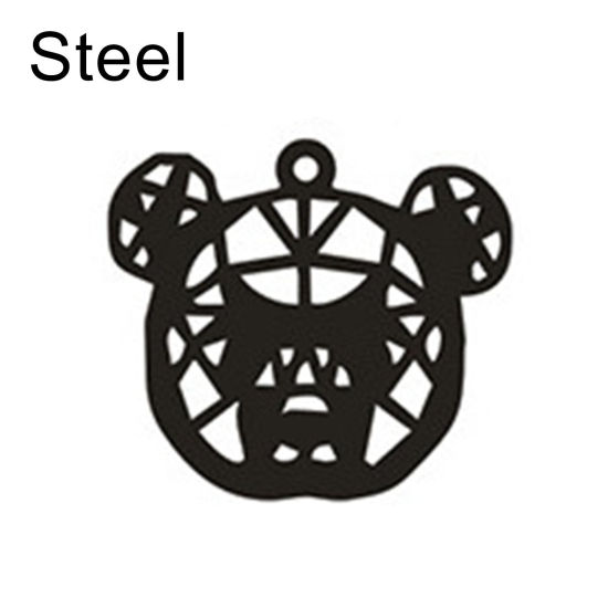 Imagen de 1 Unidad Acero Inoxidable Silueta Animal Collar con Nombre Personalizado Colgante con Letra Personalizada Tono de Plata 45cm longitud