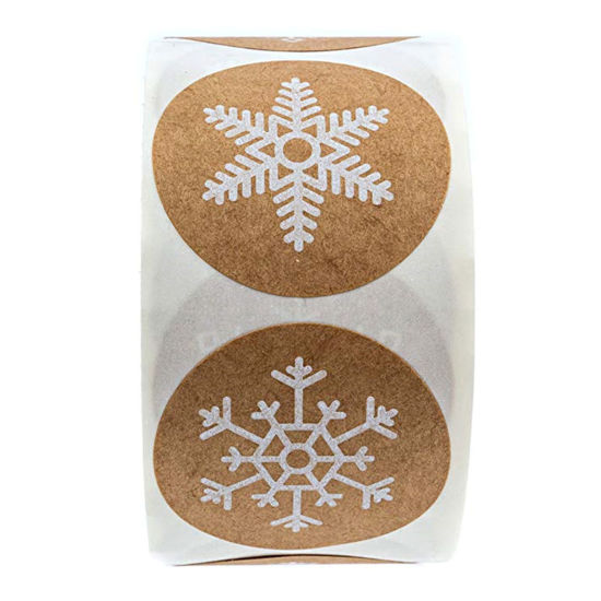 Picture of Art Paper Christmas DIY Scrapbook Deco Stickers Round Snowflake 2.5cm Dia., 1 Roll ( 500 PCs/Set)