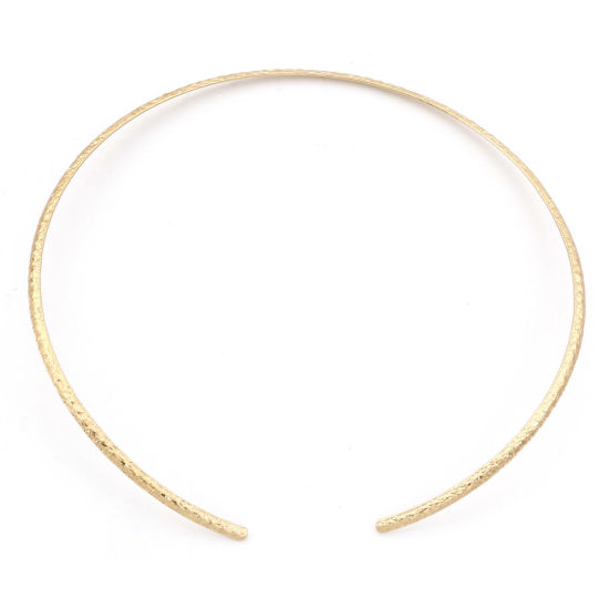 Picture of 1 Piece Eco-friendly PVD Vacuum Plating 304 Stainless Steel Handmade Link Chain Collar Neck Ring Necklace 18K Gold Plated Texture 42cm(16 4/8") long