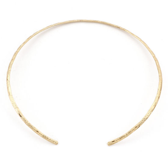 Picture of 1 Piece Eco-friendly PVD Vacuum Plating 304 Stainless Steel Handmade Link Chain Collar Neck Ring Necklace 18K Gold Plated Tree 42cm(16 4/8") long