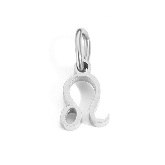 Изображение 2 ШТ Экологичный 304 Нержавеющая Сталь Подвески Серебряный Тон  Созвездие Льв С кругам 6мм-9мм