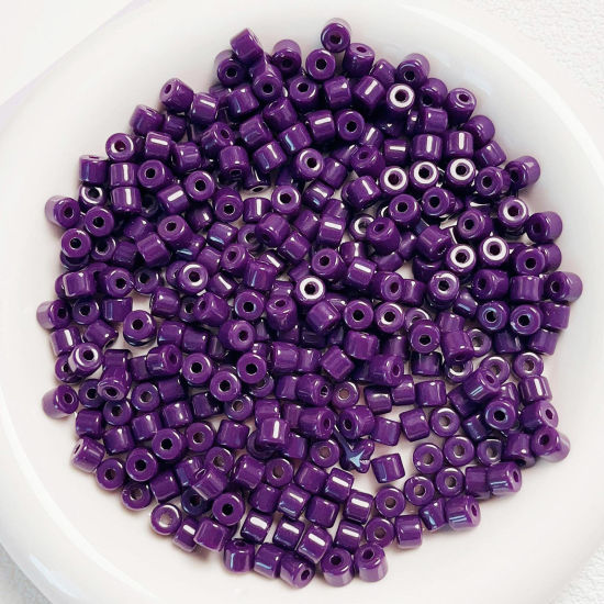 Picture of Acrylic Beads For DIY Jewelry Making Dark Purple Opaque Round About 6mm x 5mm, Hole: Approx 2mm, 1 Packet (Approx 50 PCs/Packet)