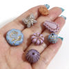 Picture of Acrylic Retro Beads For DIY Jewelry Making At Random Mixed Color Mixed Carved Pattern About 22x19mm - 10mm Dia., Hole: Approx 2.6mm-1.2mm, 100 PCs