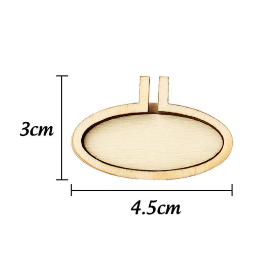 Picture of Wood Embroidery Hoop Natural Oval 4.5cm x 3cm, 2 Sets