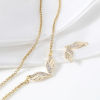Picture of Brass Pendants 18K Real Gold Plated Wing Micro Pave Clear Cubic Zirconia 3cm x 1.4cm, 1 Piece