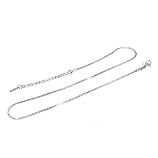 Immagine di 304 Acciaio Inossidabile Collana Tono Argento 40cm Lunghezza, Dimensione della Catena 1.5mm, 1 Pz