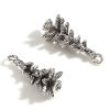 Picture of Zinc Based Alloy Christmas Charms Antique Silver Color Christmas Tree 3D 25mm x 10mm, 2 PCs