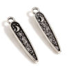 Picture of Zinc Based Alloy Maya Charms Antique Silver Color Half Moon Owl Double Sided 28mm x 5mm, 10 PCs