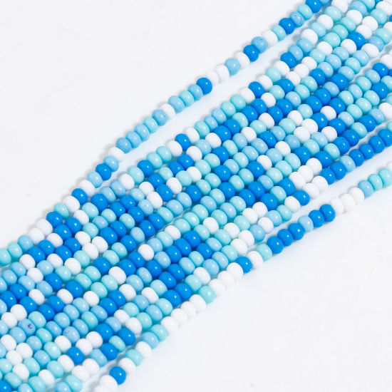 Image de Perles pour DIY Fabrication de Bijoux de Charme en Verre Colonne Couleur Mélangée Au Hasard 3mm x 2mm, Trou: 0.6mm, 40cm long, 1 Enfilade (Env. 190 - 200 Pcs/Enfilade)