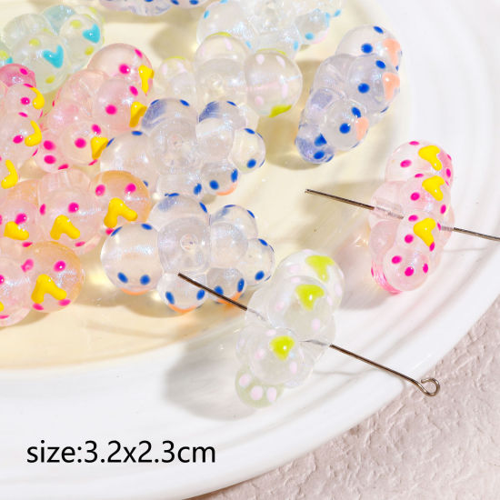 Bild von Acryl Perlen für die DIY-Schmuckherstellung Zufällig gemischte Farben Wolke Emaille ca. 32mm x 23mm, Loch:ca. 2.6mm, 5 Stück