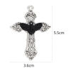 Picture of Zinc Based Alloy Pendants Antique Silver Color Black Cross Moth 5.5cm x 3.6cm, 5 PCs