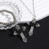 Picture of Zinc Based Alloy Pendants Antique Silver Color Black Cross Moth 5.5cm x 3.6cm, 5 PCs