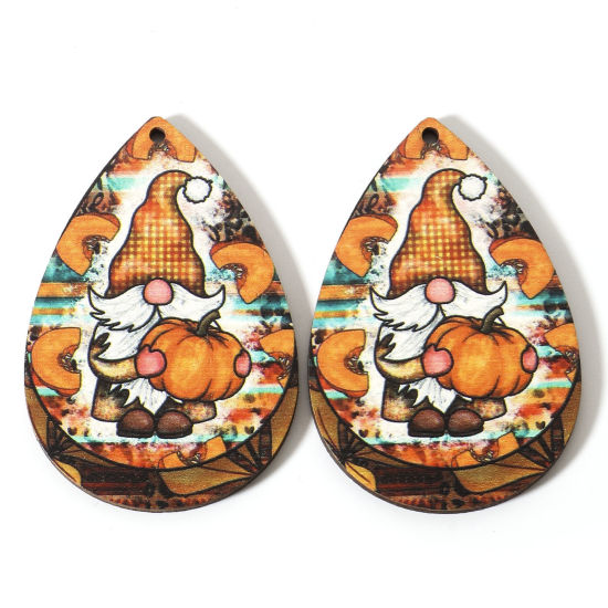 Immagine di Legno Natale Ciondoli Multicolore Goccia Babbo Natale 5.4cm x 3.7cm, 10 Pz