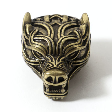 Picture of Brass Spacer Beads For DIY Jewelry Making Multicolor Wolf Dragon 3D