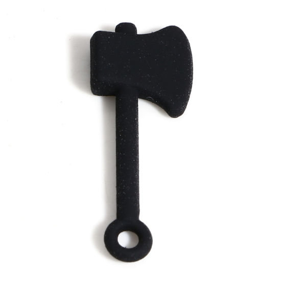 Picture of Zinc Based Alloy Charms Black Axe Tools 3D 24.5mm x 9.5mm, 10 PCs