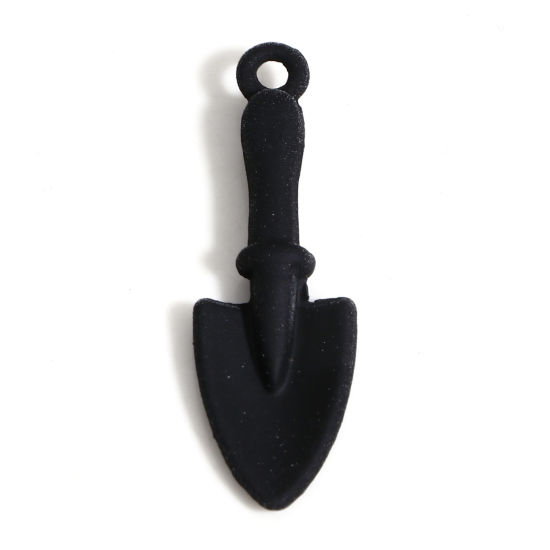 Picture of Zinc Based Alloy Charms Black Shovel Tools 3D 30mm x 9.5mm, 10 PCs