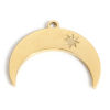 Picture of 1 Piece Eco-friendly PVD Vacuum Plating 316L Stainless Steel Galaxy Charms 18K Real Gold Plated Half Moon Star 21mm x 18mm