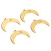Picture of 1 Piece Eco-friendly PVD Vacuum Plating 316L Stainless Steel Galaxy Charms 18K Real Gold Plated Half Moon Star 21mm x 18mm